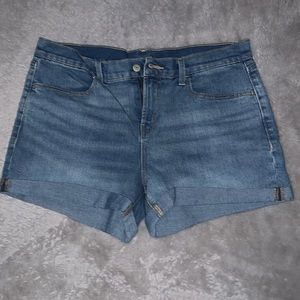 Cuffed Blue Jean Shorts